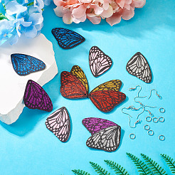 DIY Glitter Imitation Leather Wing Dangle Earring Making Kit&nbsp;DIY-TA0010-26