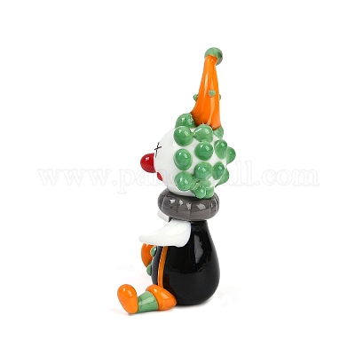 Handmade Lampwork Clown Display Decorations&nbsp;LAMP-Q005-12C-1