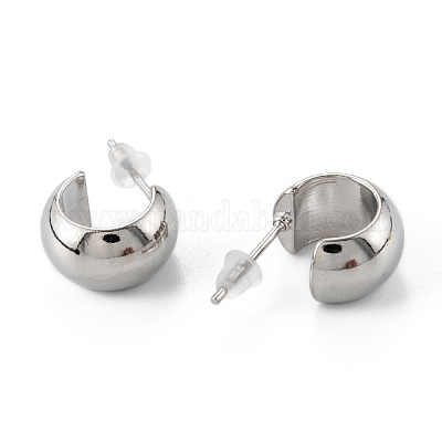 Brass Stud Earrings&nbsp;ZIRC-P088-05-1