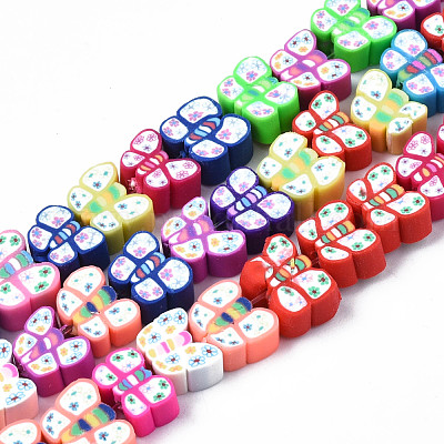 Handmade Polymer Clay Bead Strands&nbsp;CLAY-N006-71-1