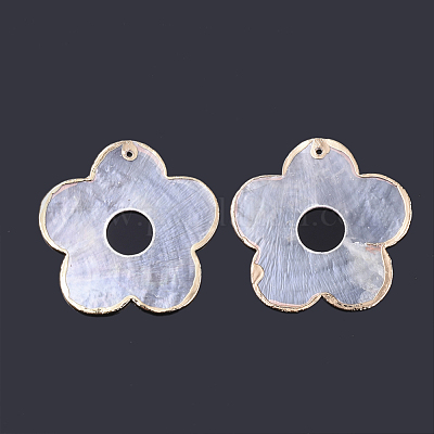 Edge Golden Plated Capiz Shell Pendants&nbsp;SHEL-S276-57-1