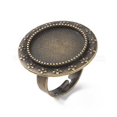 Adjustable Alloy Ring Components&nbsp;PALLOY-WH0101-70AB-1