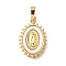 Brass Shell Pendants, Cadmium Free & Lead Free, Virgin Mary, Real 18K Gold Plated, 19x13x2.2mm, Hole: 4x6.5mm