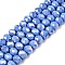 Electroplate Glass Beads Strands, Opaque Solid Color, AB Color Plated, Faceted, Rondelle, Cornflower Blue, 8x6mm, Hole: 1mm, about 60~62pcs/strand, 39~40cm