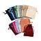 Polyester Imitation Burlap Packing Pouches Drawstring Bags, Mixed Color, 12x9cm