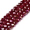 Electroplate Glass Beads Strands, Opaque Solid Color, AB Color Plated, Faceted, Rondelle, Brown, 8x6mm, Hole: 1mm, about 60~62pcs/strand, 39~40cm