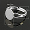 Brass Ring Components, Pad Ring Findings, Adjustable, Nickel Free, Silver Color Plated, 18mm inner diameter, Tray: 10mm