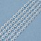 Brass Cable Chains, Soldered, Flat Oval, Silver, 2x1.8x0.1mm