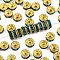 Brass Rhinestone Spacer Beads, Cadmium Free & Lead Free, Grade A, Straight Flange, Golden Metal Color, Rondelle, Blue Zircon, 8x3.8mm, Hole: 1.5mm