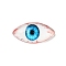 Halloween Translucent Resin Decoden Cabochons, Evil Eye, Deep Sky Blue, 7x14x3mm