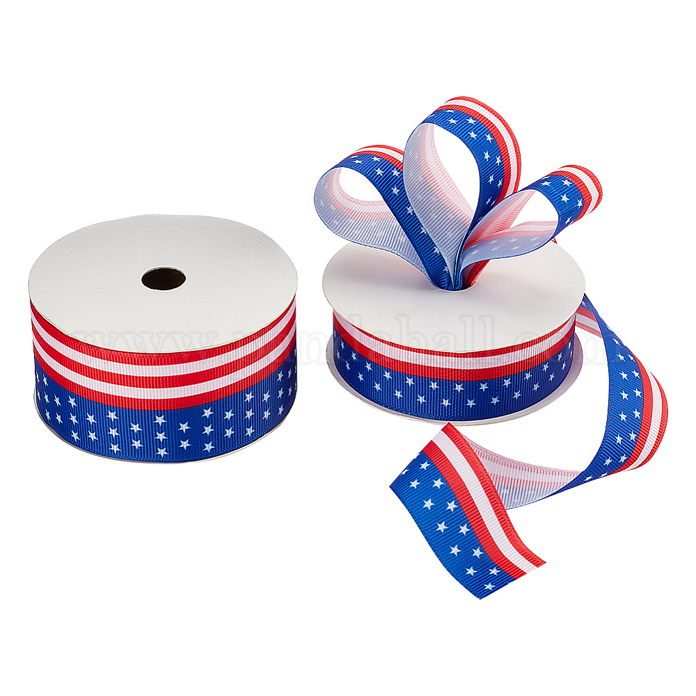 Wholesale 2 Rolls 2 Styles Independence Day Polyester Ribbon ...