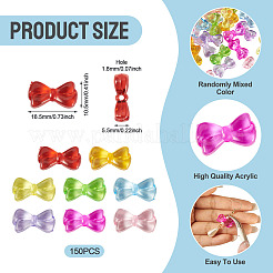 150Pcs Transparent Acrylic Beads&nbsp;TACR-TA0001-79