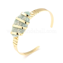 Natural Fluorite Horse Eye Beaded Cuff Bangle&nbsp;G-D458-01G-03-RS