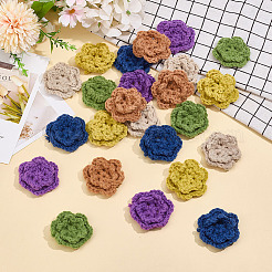 24Pcs 6 Colors Handmade Cotton Knitting Ornament Accessories&nbsp;AJEW-MA0001-16