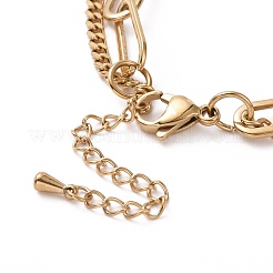 PVD Vacuum Plating 304 Stainless Steel Double Chains Multi Layered Necklace with Knot Charm for Women&nbsp;STAS-E155-14G