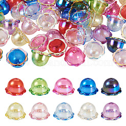 40Pcs 10 Colors UV Plating Acrylic Bead Caps&nbsp;PACR-TA0001-22