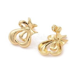 Bowknot Brass Stud Earrings&nbsp;EJEW-S231-02G-03