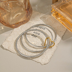 304 Stainless Steel Three-layer Bangles&nbsp;RT3191