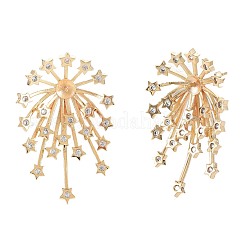 Brass Micro Pave Clear Cubic Zirconia Stud Earring Findings&nbsp;KK-S364-146