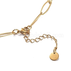 Ion Plating(IP) 304 Stainless Steel Horse Eye Link Chain Necklace&nbsp;NJEW-D045-07G