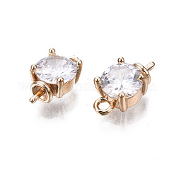 Brass Micro Pave Clear Cubic Zirconia Peg Bails&nbsp;KK-S359-102-B01-RS