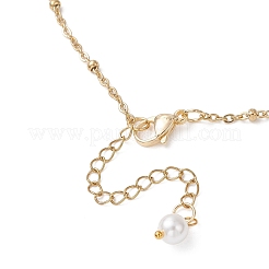 Ocean Alloy Enamel Whale Tail Shell Shape Starfish Pendant Brass Cable Chain and 304 Stainless Steel Satellite Chain Bib Necklaces for Women&nbsp;NJEW-JN05815-01