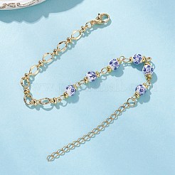 Brass Oval Link Chains Bracelets&nbsp;BJEW-JB12683