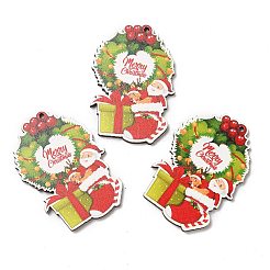 Single Face Christmas Printed Wood Big Pendants&nbsp;WOOD-D025-20