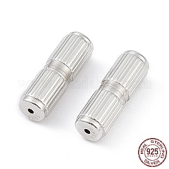 Anti-Tarnish Rhodium Plated 925 Sterling Silver Screw Clasps&nbsp;STER-K173-09P