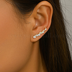 Brass Micro Pave Cubic Zirconia Stud Earrings for Women&nbsp;YF0331