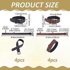 8Pcs 2 Style PU Leather Zinc Alloy Buckles&nbsp;AJEW-NB0006-92B