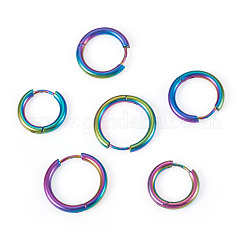 6Pcs 3 Styles 202 Stainless Steel Huggie Hoop Earrings&nbsp;EJEW-TAD0001-01