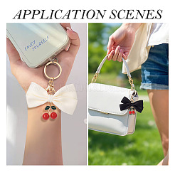 2Pcs 2 Colors Polyester & Alloy & Plastic Keychains&nbsp;KEYC-TA0001-50
