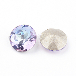 Pointed Back & Back Plated Glass Rhinestone Cabochons&nbsp;LS-RGLA-J012-10mm-001VL