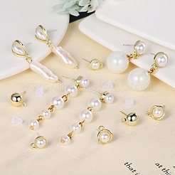 12Pcs 6 Style Alloy & Brass Stud Earring Findings&nbsp;DIY-SZ0009-36