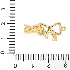 Brass Micro Pave Clear Cubic Zirconia Fold Over Clasps&nbsp;KK-U056-37G