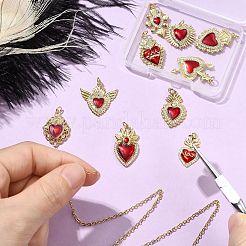 10Pcs 10 Styles Brass Grade AAA Cubic Zirconia Pendants&nbsp;KK-CJ0003-07