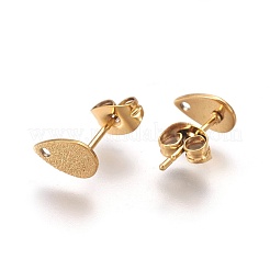 Ion Plating(IP) 304 Stainless Steel Stud Earring Findings&nbsp;STAS-O119-12A-G