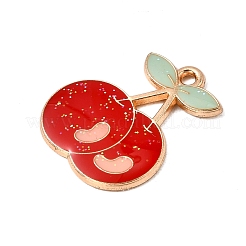 Sequins Alloy Red Enamel Pendants&nbsp;ENAM-I065-01KCG-01