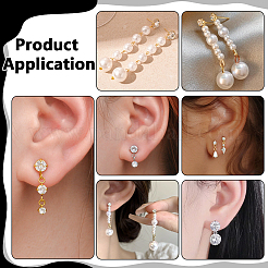 240Pcs 6 Style Iron and Alloy Crystal Rhinestone Stud Earring Finding&nbsp;EJEW-WR0001-01