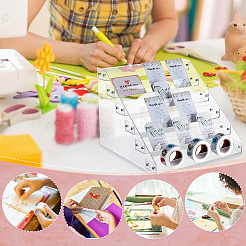 6-Tier Plastic Scrapbook Adhesive Tape Display Riser Stands&nbsp;ODIS-WH0086-105