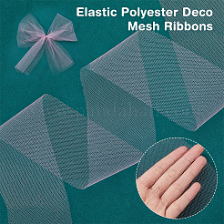 50 Yards Elastic Polyester Deco Mesh Ribbons&nbsp;SRIB-WH0011-129B