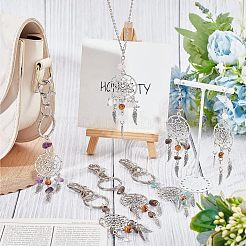 Woven Net/Web with Feather Alloy Keychain&nbsp;KEYC-NB0001-35