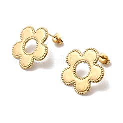 304 Stainless Steel Flower Stud Earrings&nbsp;LS-EJEW-F398-02G