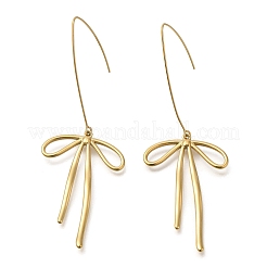 304 Stainless Steel Bowknot Dangle Earrings&nbsp;EJEW-H015-02G