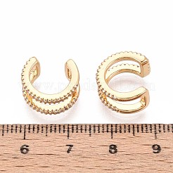 Brass Micro Pave Clear Cubic Zirconia Cuff Earrings&nbsp;EJEW-T047-67G