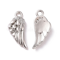 Brass Micro Pave Clear Cubic Zirconia Charms&nbsp;LS-KK-G418-12P