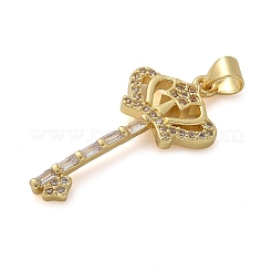 Brass Micro Pave Cubic Zirconia Pendants&nbsp;KK-M319-18G