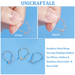 304 Stainless Steel Hoop Earring Findings Kidney Ear Wires&nbsp;STAS-UN0012-43