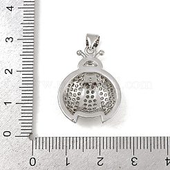 Brass Micro Pave Cubic Zirconia Pendants&nbsp;KK-P323-08P